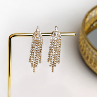 ZE520Jan 찰랑 큐빅 드롭 샹들리에 귀걸이