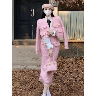 트위드투피스 세트 프린지 롱 가을과겨울