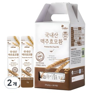 라이프힐 국내산 맥주효모환, 200g, 2개