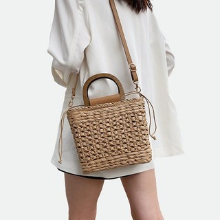 미쓰백 액티브 라탄 라피아 바스켓 백