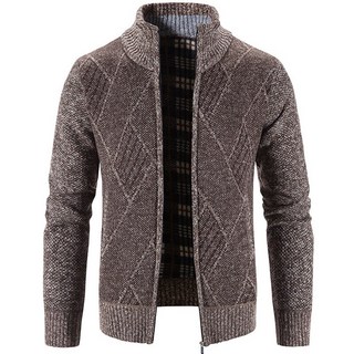 Autumn Winter Warm Cardigan Men Fleece Zipper Sweaters Jackets Mens Slim Fit Knitted [A00100468]