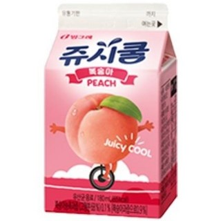 빙그레 쥬시쿨 복숭아맛, 180ml, 75개, 180ml