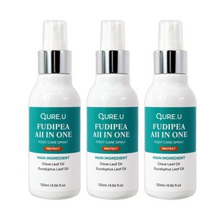 [큐어유] 푸디페아 손/발바닥 피부 손발톱 올인원 풋스프레이 발톱관리 120ml, 1개입, 3개