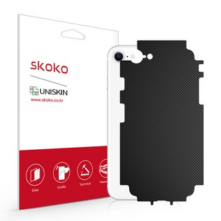 스코코 아이폰 SE2 유니스킨 측후면 외부보호필름, 무광_블랙, 없음, 1개