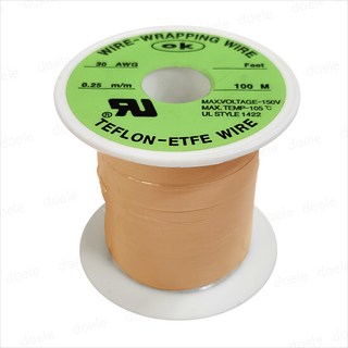 EXSO 테프론와이어/AWG30/0.25mm/100M/주황색/랩핑 와이어, 1개