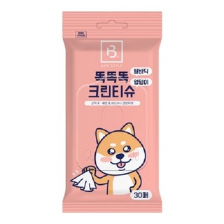 브리더랩 똑똑똑 크린티슈 30매-발바닥 엉덩이 X 5개, 30개입