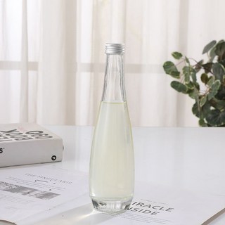 빈병 매실액 담금주 공병 술병 와인 소분 선물용 간장 유리, 330ml 투명 알루미늄 커버, 1개
