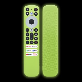 TCL RC902V FMR1 FMR4/FMR5/FMR7/FMR9 FMR6 RC813A RC813F 시리즈 낙하 및 미끄럼 방지 예비 부품 교체용 리모컨 실리콘 보호 커버 케이스, Luminous green* 1pcs