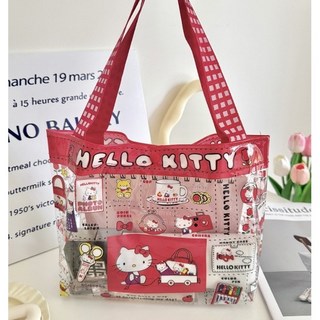 레드 키티 캐릭터 PVC 비치백