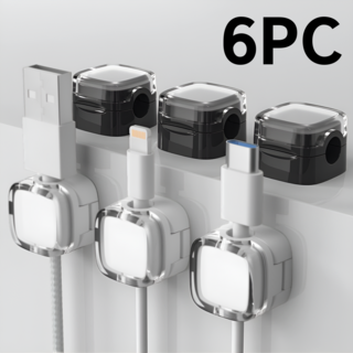바라츠 마그네틱 케이블 홀더 usb 선정리 홀더 6개, 흰3검3*1세트