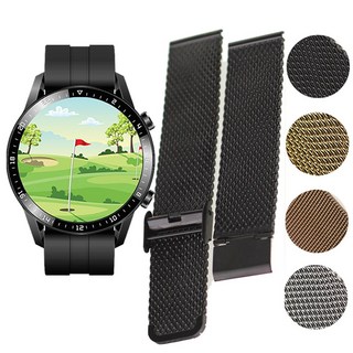 골프거리측정기 시계형 스트랩 메탈 메쉬밴드 똑딱버클 호환줄, 22mm, 1개