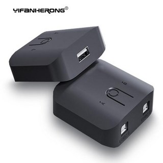 KVM 스위치 박스 선택기 듀얼 USB 스위치 모니터 마우스 키보드용 2 인 1 출력 공유 USB 2.0 2 컴퓨터 노트북 PC 키보드 2X1