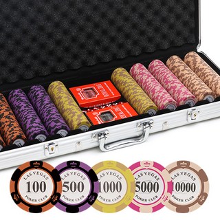 고니표 데칼클레이 카지노칩 세트 포커칩 홀덤칩 세븐 포커 게임 숫자칩, GNP-500SL (숫자칩500P+실버케이스), 1개