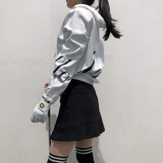 로로얼로이 아트레터링 후드 여성골프점퍼
