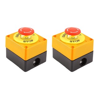 2Pcs 빨간 버섯 비상 정지 차단 푸시 버튼 스위치 No + Nc 22Mm Cnc Gecko, 2개