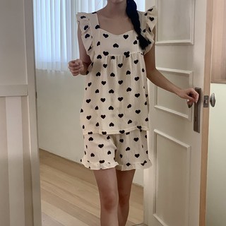 데코룩스 지지미 잠옷 여자 파자마 여름 홈웨어 바지 나시 요루면