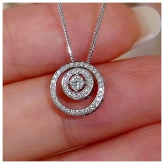 FANSYLI 더블링 랩다이아 목걸이 14k 18k 모이사나이트 펜던트 다이아목걸이 프로포즈목걸이 백금목걸이 여자친구생일선물 0326JLL033