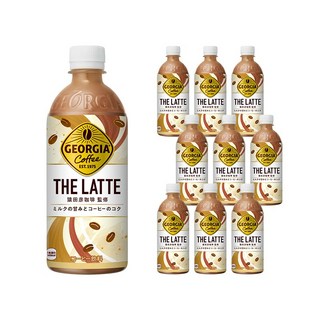 [백화점입점] 더 라떼 카페라떼 커피 음료 coffee cafe 음료수 일본 수입 식품, 500ml, 10개