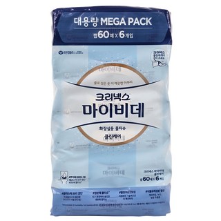 마이비데 화장실용 물티슈 캡형, 60개입, 6개