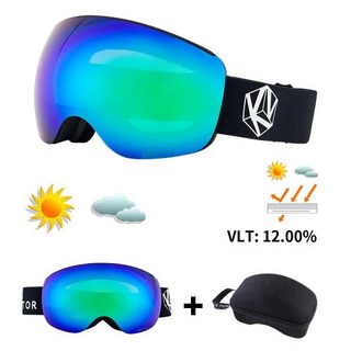 VECTOR OTG 스키 스노우보드 고글 남녀공용 UV 400 눈 보호 안경 성인용 이중 구면 거울 마그네틱, Goggles Sets 9