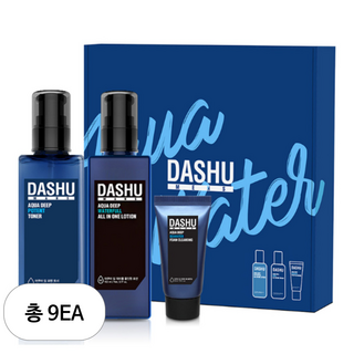 다슈 맨즈 아쿠아 스킨케어 기초 포텐 토너 153ml + 올인원 로션 153ml + 폼클렌징 30ml, 9세트