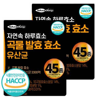 자연속 하루 효소 곡물 발효 효소 유산균 45종, 90g, 2개