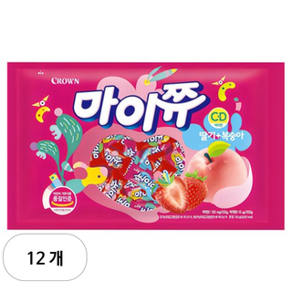 마이쮸 딸기 + 복숭아, 720g, 12개