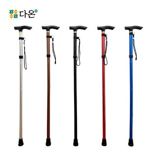 다온 초경량 알루미늄 4단 접이식 어르신 지팡이, 블랙, 1개