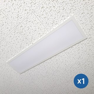 라인조명 사무실 LED 국산 매입평판등 (피스형) 1280X320 1개 50W 주광색(흰빛) 6500K M바 텍스 천장 평판등