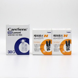 아이센스 케어센스N 혈당 측정 시험지 100매 + 케어센스 채혈침100개, 1개