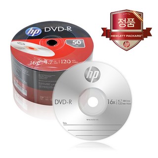 HP DVD-R 공디스크 16x 4.7GB 50P 벌크 팩, 1개