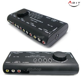 ADIT AV 비디오 오디오 선택기 AV 셀렉터 4단셀렉터스위치, AW0006_4Port / B-4, 1개