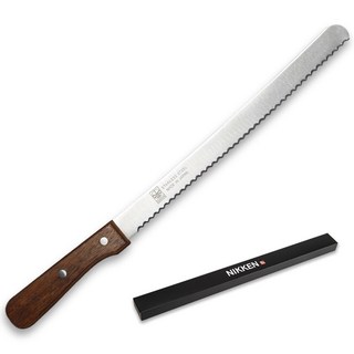일본 니켄 NIKKEN 명월도 빵칼 브레드나이프, 우드핸들(톱니칼날), 1개