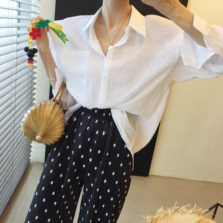 롤업 포켓 루즈핏 아사 거즈 린넨 쿨링 카라 여름 긴팔셔츠 (5color)