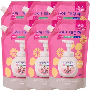 아이깨끗해 핸드워시 레몬 600ml, 6개 아이깨끗해 핸드워시 레몬 600ml, 6개