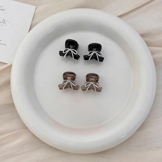 귀여운 미니 나비 리본 헤어 클립 플라스틱 집게 헤어핀 4P 세트