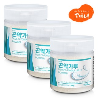 고미네 무첨가 100% 곤약가루(용기) 구약가루, 200g, 3개