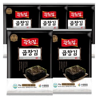 광천김 무조미 곱창 전장김, 18g, 5개