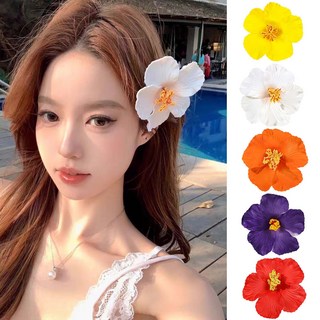 루이 하와이안 플라워 헤어클립 비치웨어 코디용 컬러풀 꽃핀