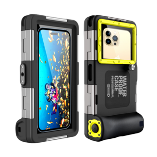 HTYVC 스마트폰 방수 케이스 IP68 잠수 방수 케이스 수중 촬영 터치 스노쿨링 다이빙15m방수 신상품, 2세대-Black + Yellow, 2세대-Black + Yellow, 1개