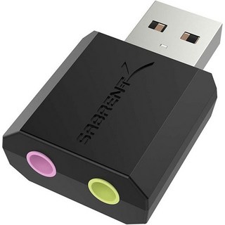 윈도우 맥용 SABRENT 사브렌트 USB 외장 스테레오 사운드 어댑터. 플러그 앤 플레이로 드라이버가 필요 없습니다. (AU-MMSA), USB-A_Audio Jack Adapter, 1개