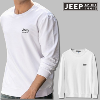 지프 스피릿 JEEP SPIRIT 맨투맨 긴팔 라운드넥 티셔츠 흰색 JSC0106-B