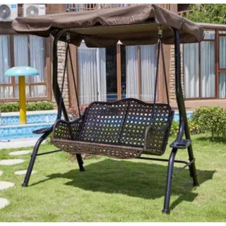 야외 그네와 파라솔 정원 의자 세트