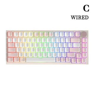 게이밍키보드 AK82 24G 무선 블루투스 유선 기계식 RGB 백라이트 핫 스왑 게임용 개스킷 구조 3 가지 모드, 없음, 없음, 3) C