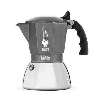 Bialetti Brikka 인덕션 커피 메이커 4컵(170ml) 에스프레소 바 스타일 모든 유형의 쿠커에 적합 세련된 디자인 실버, 4 tazze, 1개