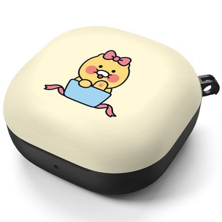 카카오프렌즈 베이직 갤럭시 버즈2pro/버즈2/버즈 프로/버즈 라이브 하드 케이스, 리본춘식(베이지)