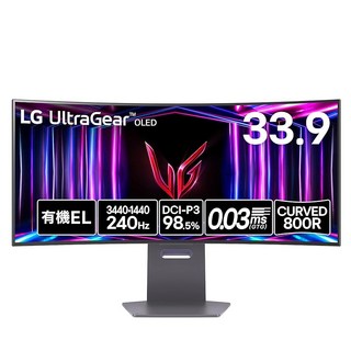 VGP 2025 금상LG 게이밍 모니터 UltraGear OLED 34GS95QE-B 33.9인치/219 곡면형 울트라와이드(3440×1440)/유기EL/240Hz/0.03ms (