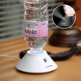 개인 사무실 책상 1인 세척 청소 쉬운 안해도되는 간편한 노 필터 없는 미니 생수병 물통 보틀 페트 물 병 가습기, 블랙