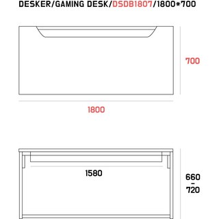 카이젠스 데스커 ﻿DSDB1807 게이밍 책상(COMPUTER DESK) 1800*700 맞춤제작 가죽매트 DSK(C)-26, 클래식블랙