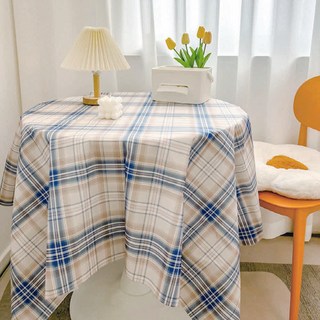 감성 체크무늬 식탁보 식탁커버(블루베이지)